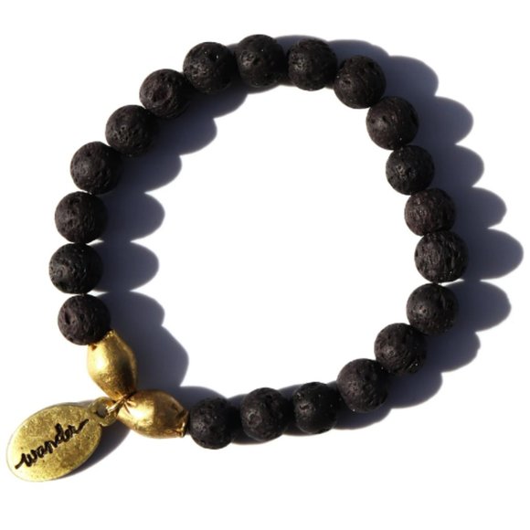 Beaded Bracelet - Black Lava Rock - Picture 2 of 2